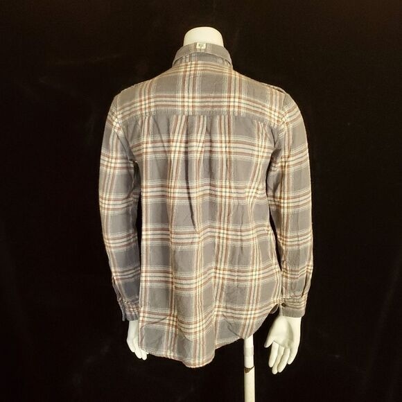 Billabong Gray, Red, & Cream Plaid Button Down Shirt (S) - Picture 5 of 6